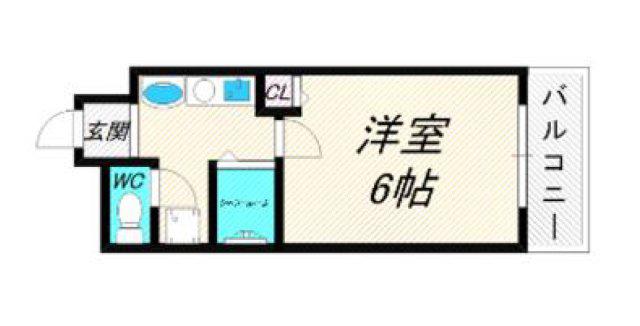 サンハイツ福島(1K/3階)の間取り写真