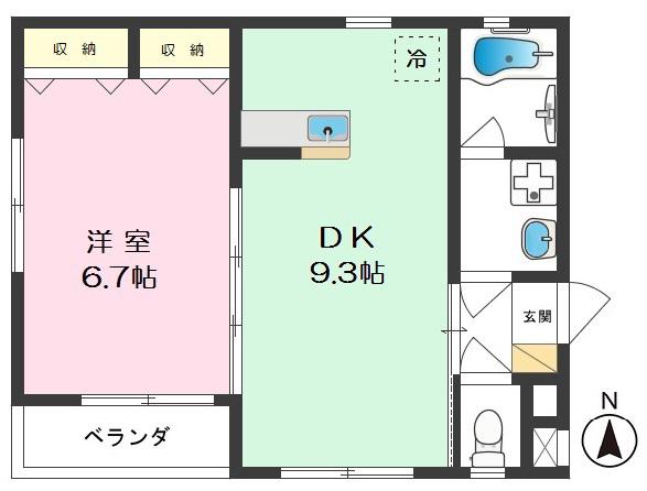 コフレ上石神井(1DK/2階)の間取り写真
