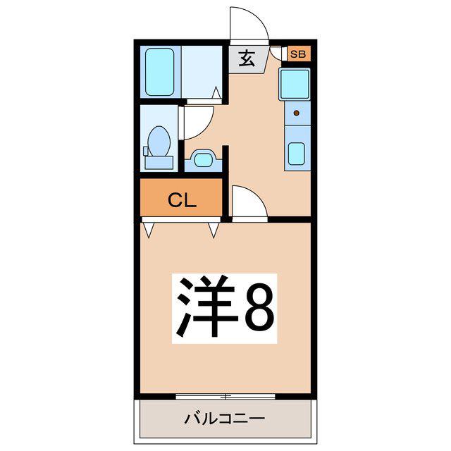 アースビレッジ(1K/1階)の間取り写真
