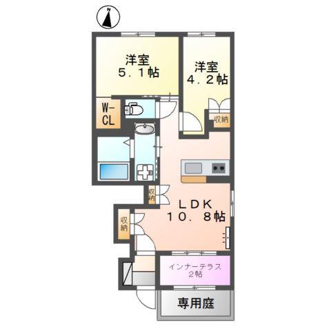 センチュリーハイツII(2LDK/1階)の間取り写真