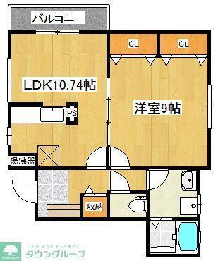 レーヴ・エスポワール(1LDK/2階)の間取り写真