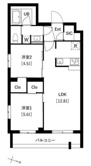 タスキプライムテラス中村橋(2LDK/3階)の間取り写真