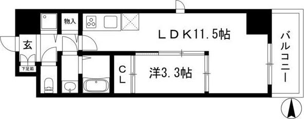 APHRODITE(1LDK/5階)の間取り写真