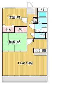SEJOUR NIIE(2LDK/2階)の間取り写真