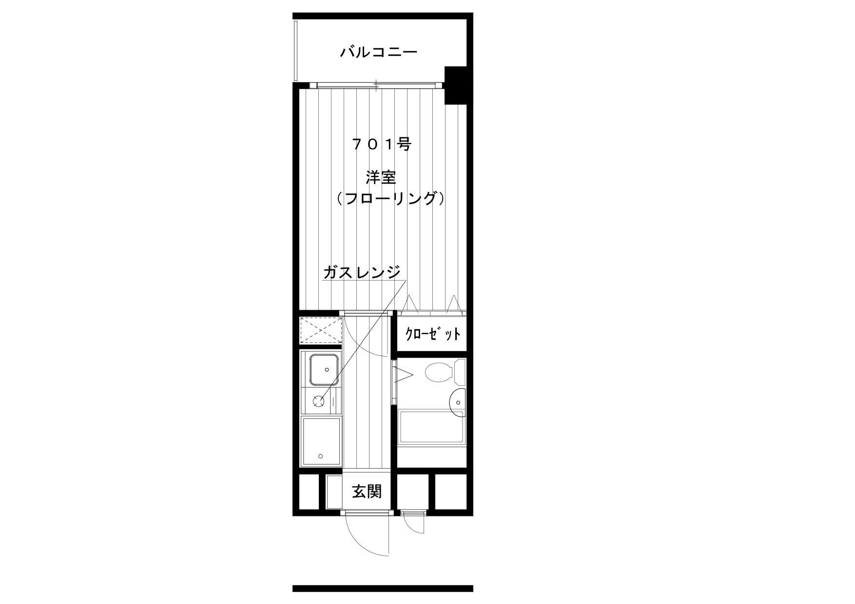 メゾンドサクラ大阪(1K/4階)の間取り写真