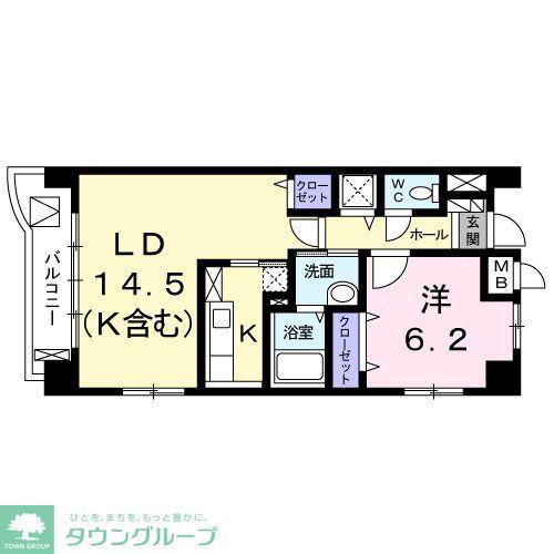 グランツモーデ(1LDK/1階)の間取り写真