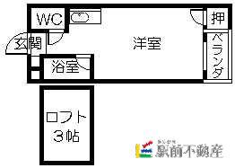 プチクローバー(ワンルーム/2階)の間取り写真