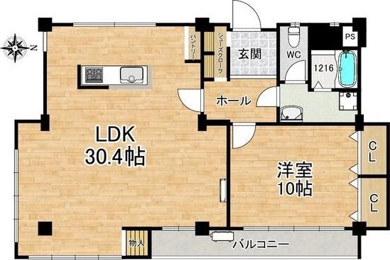 メルベーユ(1LDK/4階)の間取り写真