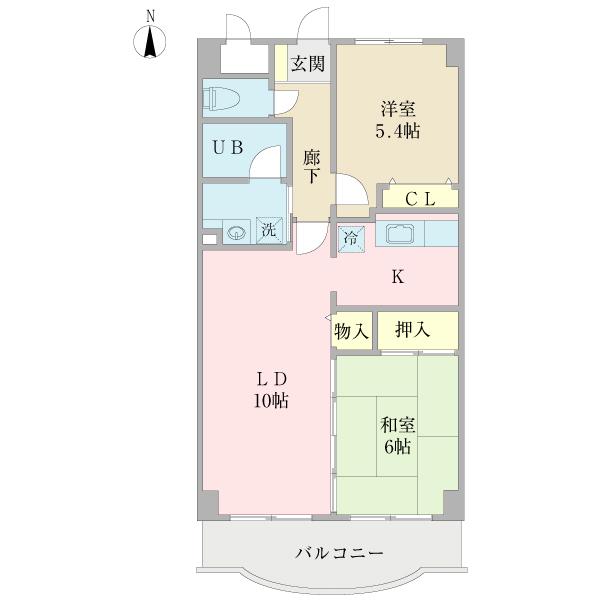 ナスキー(2LDK/5階)の間取り写真