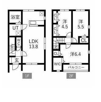 GRAND TERRACE 野々下(3LDK/1階)の間取り写真