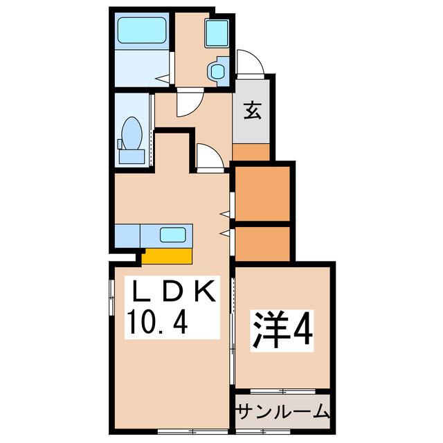 レーヴ リヤン(1LDK/1階)の間取り写真