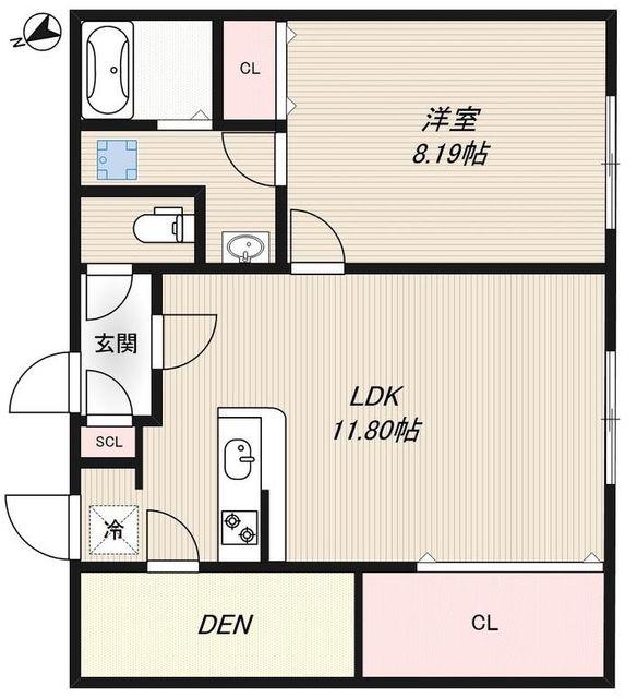 BRANCHE武蔵小山(1LDK/4階)の間取り写真