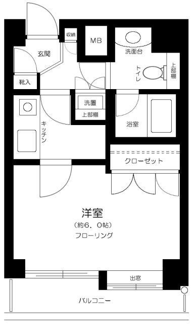 シンシア学芸大学(1K/3階)の間取り写真
