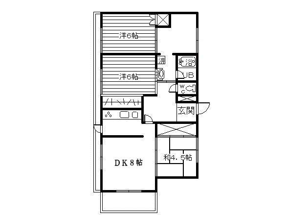 木藤ハイツ(3DK/3階)の間取り写真