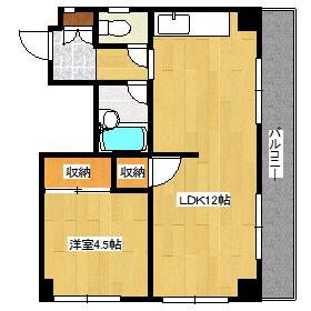 土屋ビル(1LDK/2階)の間取り写真