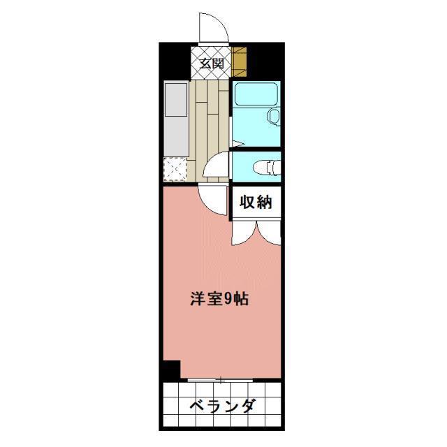 KMマンション八幡駅前(1K/2階)の間取り写真