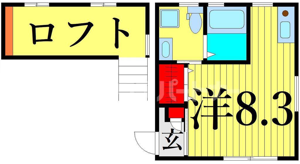 PATIO町屋(ワンルーム/1階)の間取り写真