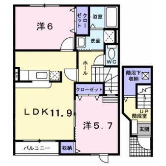 プランドール (2LDK/2階)の間取り写真