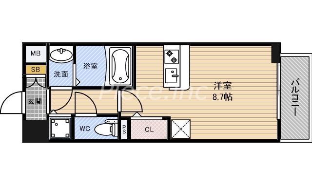 アドバンス西梅田Ⅱ(ワンルーム/10階)の間取り写真