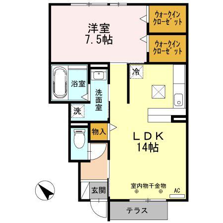 LIEN DE FAMILLE(1LDK/1階)の間取り写真