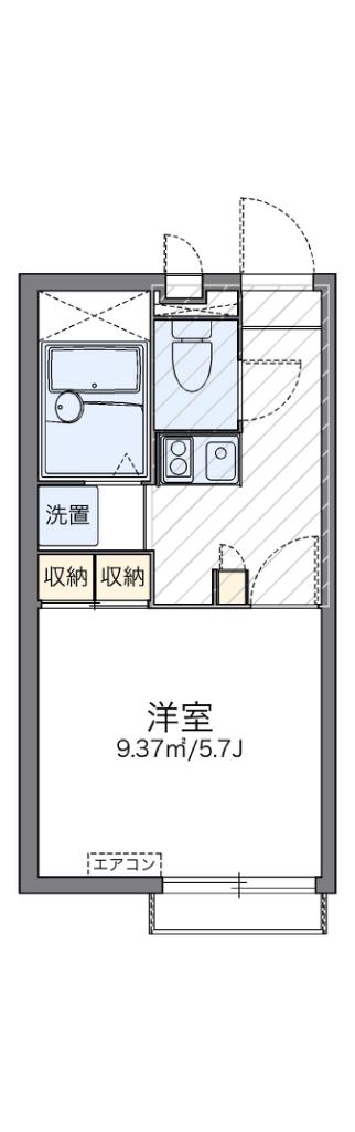 レオパレス六条(1K/2階)の間取り写真