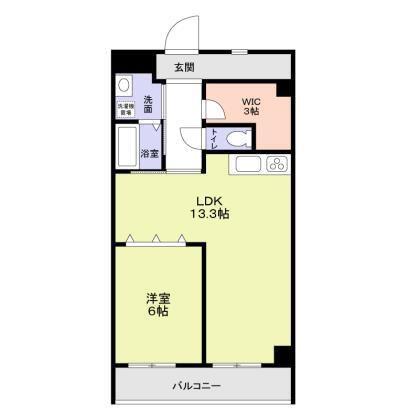 KITAKOIWA YM GARDEN(1LDK/4階)の間取り写真