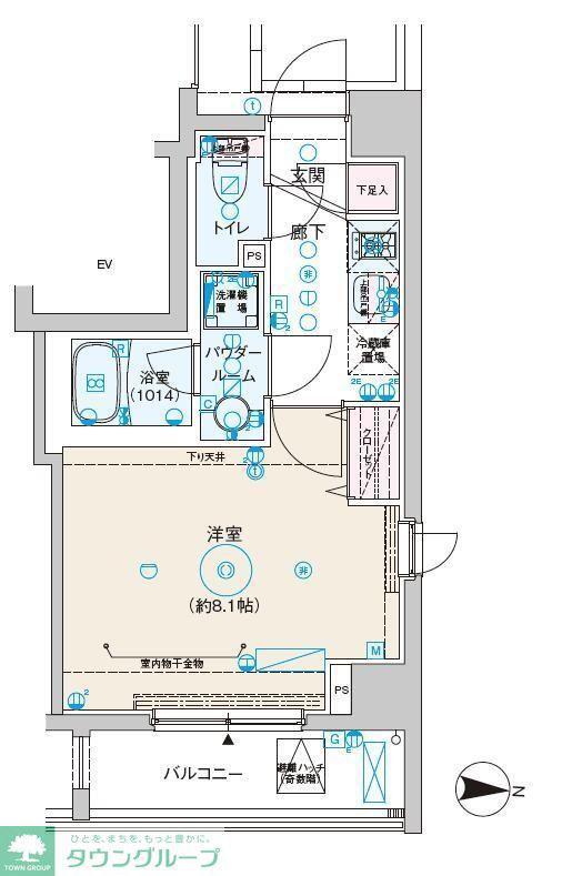 レオーネ押上キューブ(1K/6階)の間取り写真