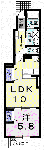 アルモニー(1LDK/1階)の間取り写真