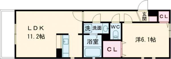 グランコート(1LDK/2階)の間取り写真