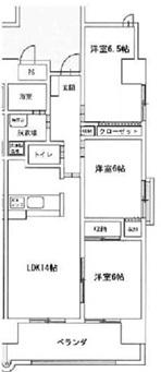 ハーモニー三幸(3LDK/4階)の間取り写真
