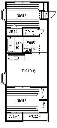 グランシティ(2LDK/5階)の間取り写真