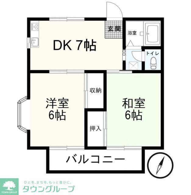 第2トミハイツ(2DK/1階)の間取り写真