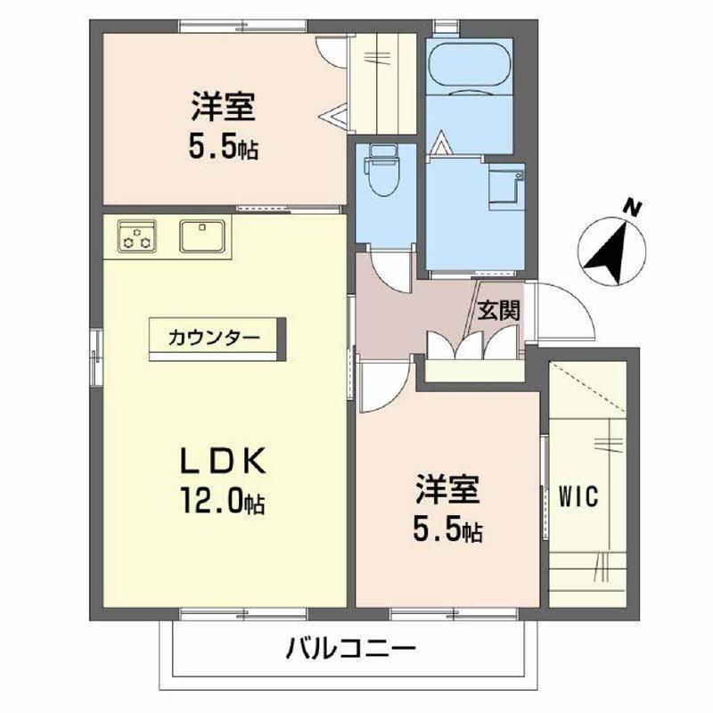 SHAMAISON FUJI(2LDK/2階)の間取り写真