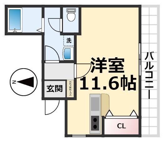 リュミエール(ワンルーム/4階)の間取り写真