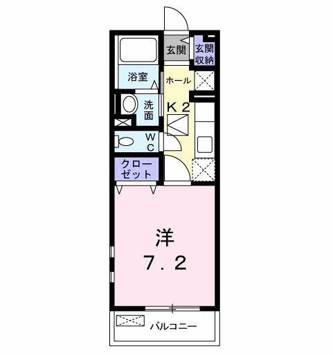カーサ桜(1K/1階)の間取り写真