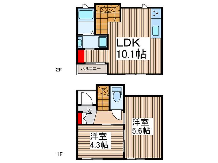 ミキリエンス ヨッシー(2LDK/1階)の間取り写真
