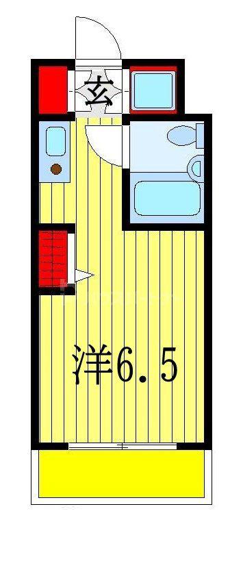 ベルトピア本中山(ワンルーム/1階)の間取り写真
