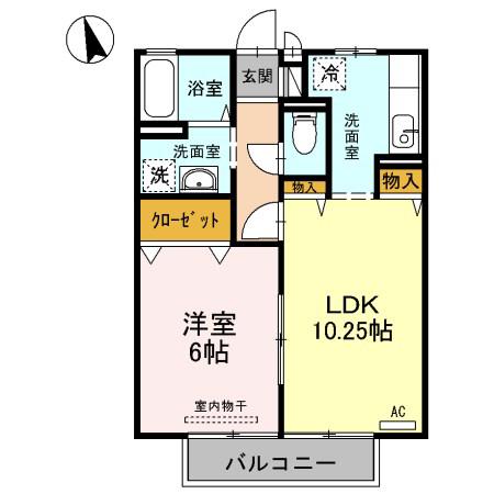 サンハイムKOIKE A(1LDK/1階)の間取り写真
