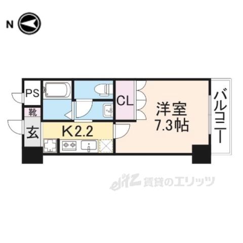 グリーンフィール大宮(1K/9階)の間取り写真