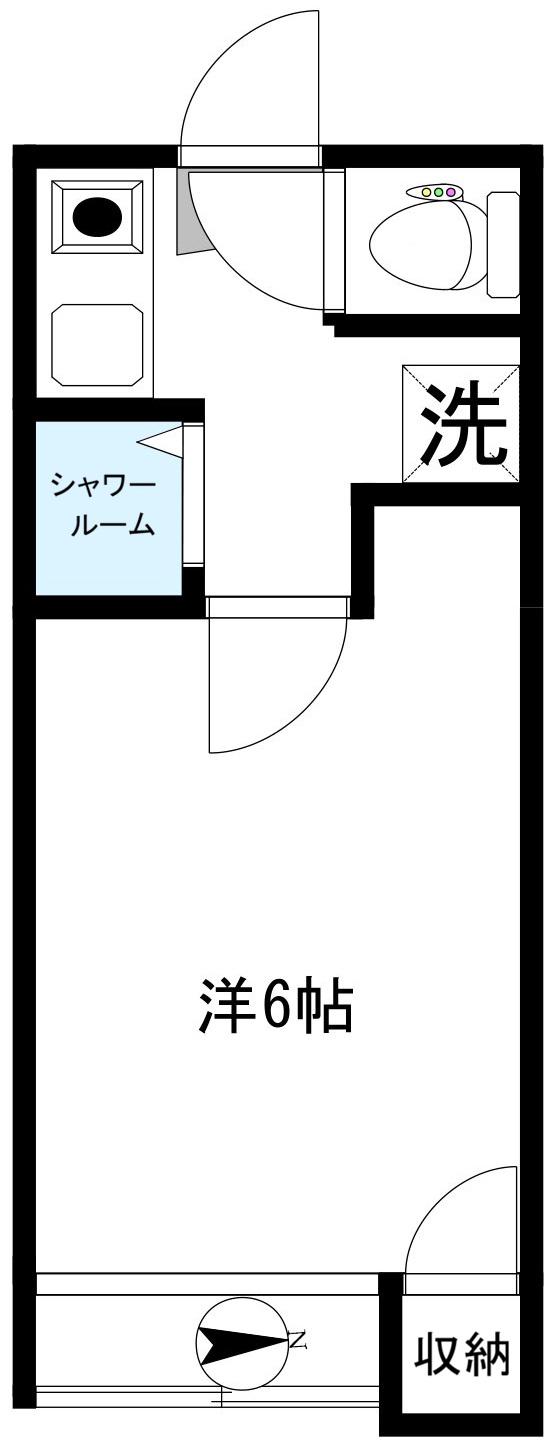 アービィ カーネ自由ヶ丘(1K/1階)の間取り写真