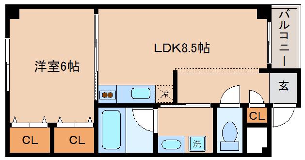 G-BLOCK(1LDK/3階)の間取り写真