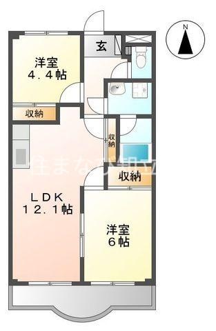 プロニティハイム清水(2LDK/1階)の間取り写真