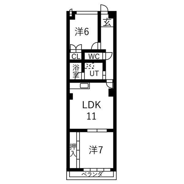 HOUSE松本II(2LDK/2階)の間取り写真