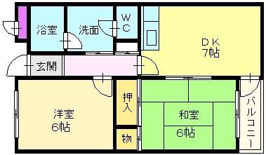 トキワハイツ(2DK/3階)の間取り写真