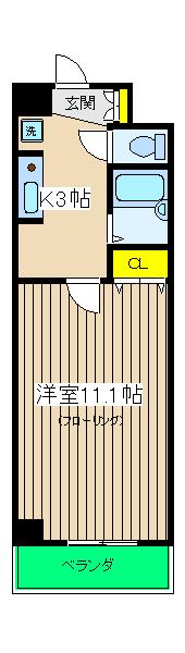 アリスドライブ(1K/5階)の間取り写真