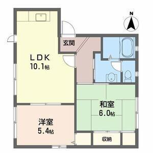 グリーンルーフ塩屋(2LDK/1階)の間取り写真