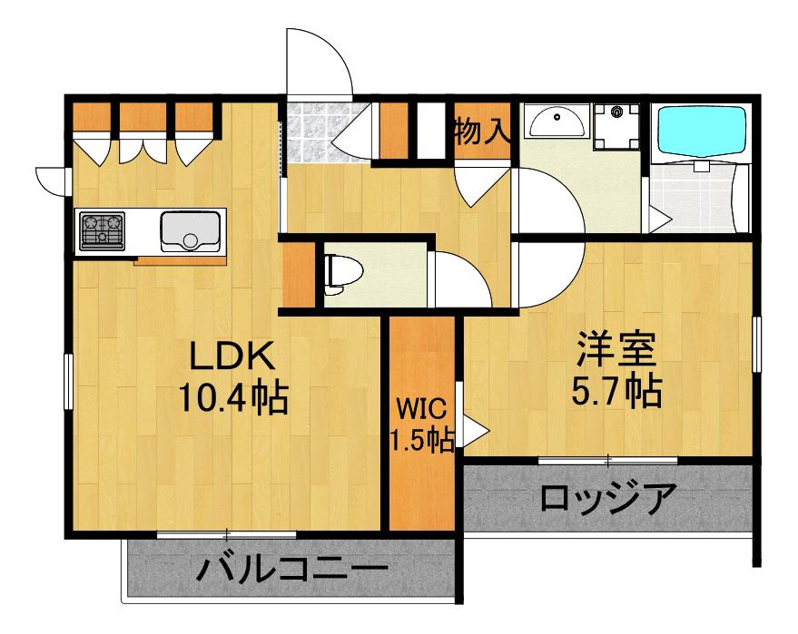LA PARTERRE(1LDK/3階)の間取り写真