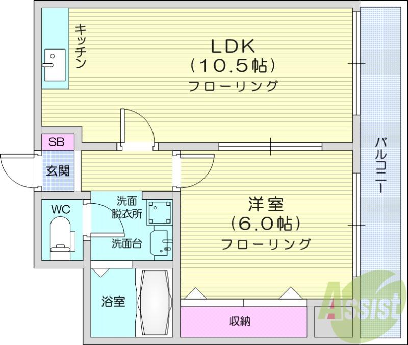 YAKATA(1LDK/3階)の間取り写真