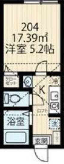 生田6丁目物件(1K/2階)の間取り写真