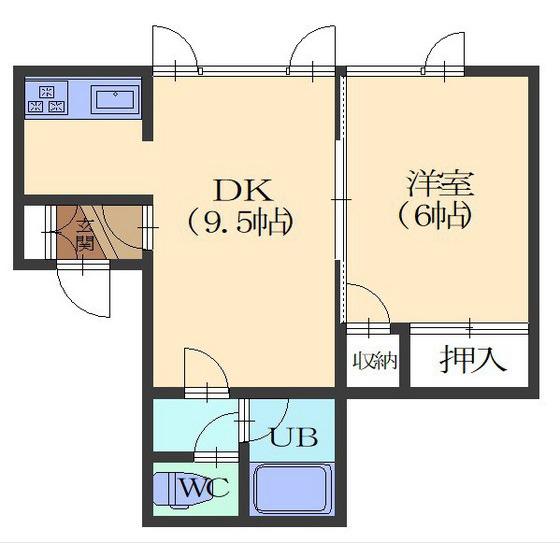 もみの木ハウスA(1DK/2階)の間取り写真
